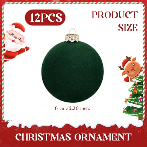 Boules de Noël velours vert 12pcs cadeau idéal pour secret santa - 5
