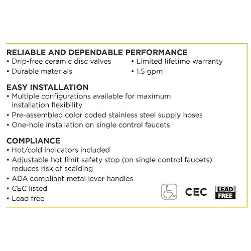 American Standard 7074400.075 Colony Pro Two-Handle Bar Faucet In Stainless Steel #TOP4