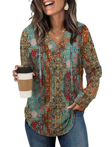 Image of Sampeel Hoodies for Women Trendy Fall Fashion 2025 V Neck Oversized Sweatshirt Plus Size Tops Clothes