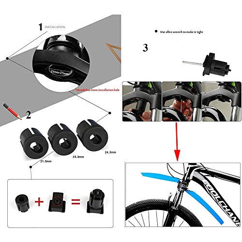 image for VOANZO Bicycle Fenders Quick Release 2PCS Front Rear Cycling Mudguard 