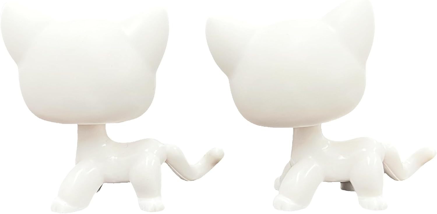 LPSCB 2pcs/Pack Bobble Head White Base for Painting Custom Pet Shop Toy Blank Model OOAK DIY Paint (Cat)