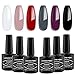 Lagunamoon Smalto per Unghie, Gel Unghie UV LED, 6pz Smalti per Unghie Gel Colori, Regalo Kit Manicure Smalto per Unghie Semipermanente - 008