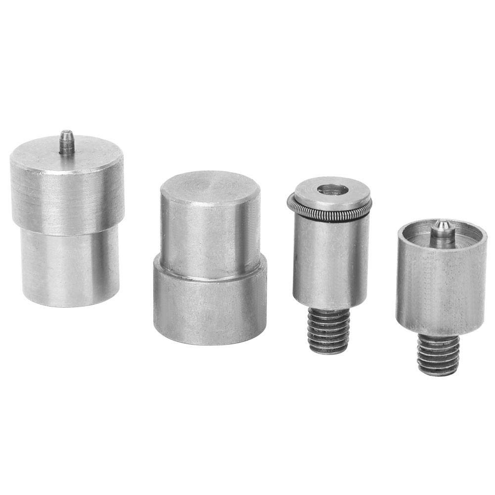Leku Snap Button Die, Stainless Steel Snap Die 4 Silver Double Rivet Dies 12mm 15mm 21.5mm for Eyelet Press, Snap Die 651/633/831