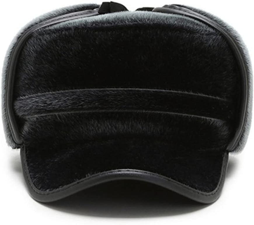 Men's Flat Caps Winter Thermal Bomber Hats for Men Plus Velvet Ear Protection Earmuffs Middle-Aged Elderly Hat
