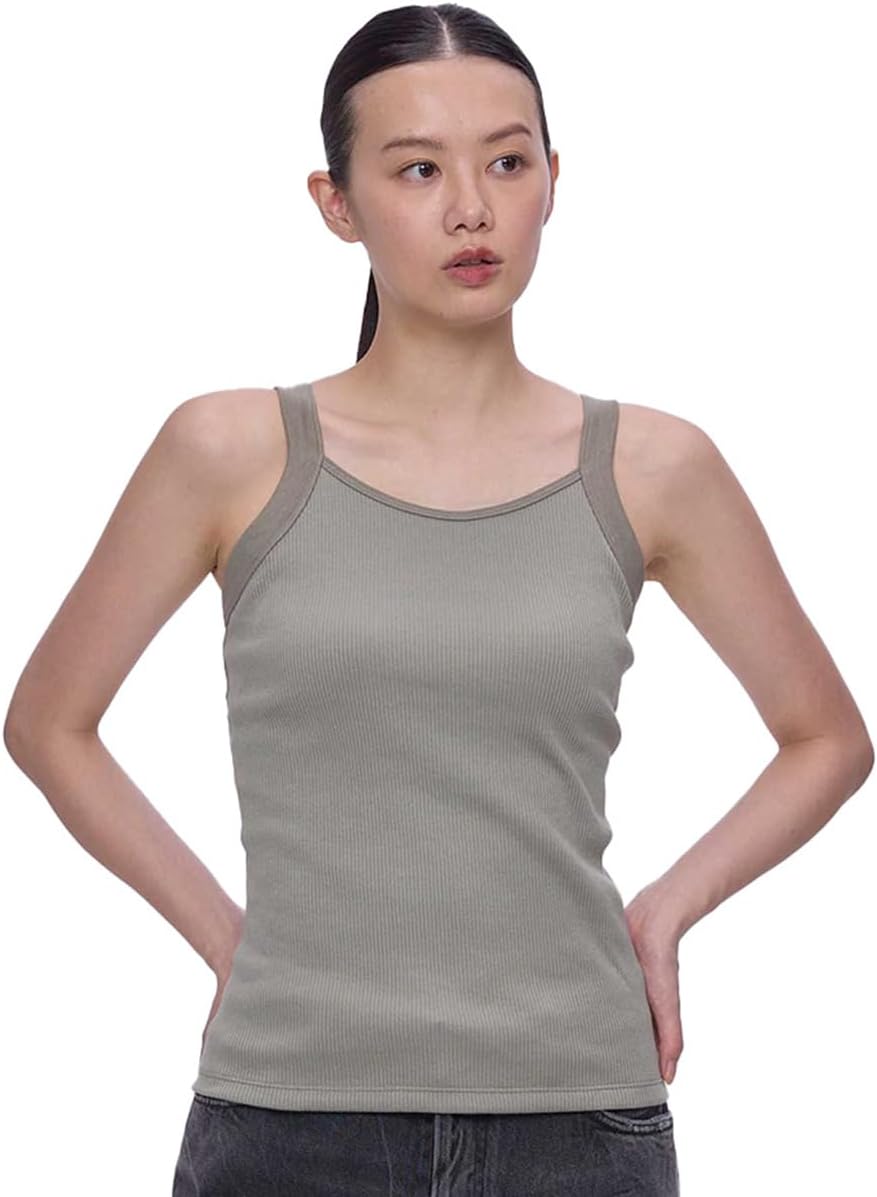 Amazon | OUR WACOAL(アワワコール) カップ付きタンクトップ 綿混リブ