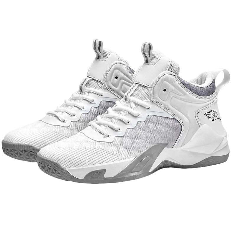 Men's Breathable High-Top Basketball Shoes – Lace-Up Training & Competition Sneakers with Cushioned Shock Absorption for Performance