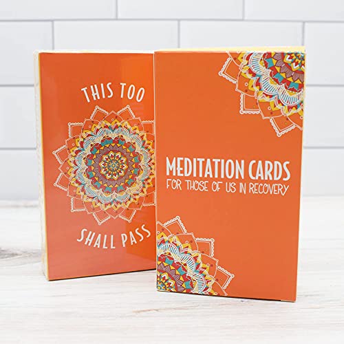 Sober Meditation Cards (Yellow) - Stress Relief Mindfulness Cards For Meditation Relaxation - Encouragement Cards - Compact Size Sobriety Gifts For Men & Women - 50 Slogans Per Deck #TOP3