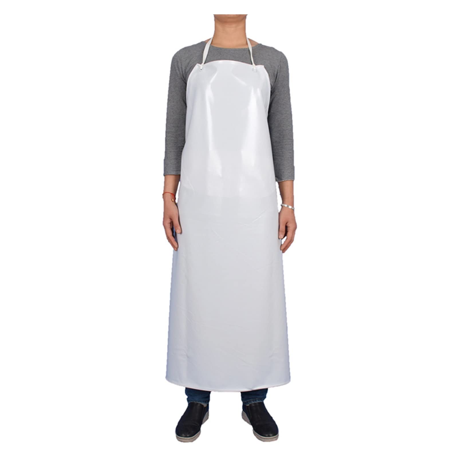 IOFIT Delantal blanco grueso de 1 pieza for restaurante, barbacoa, delantal impermeable de PVC, delantal de cocina for hombres y mujeres 1