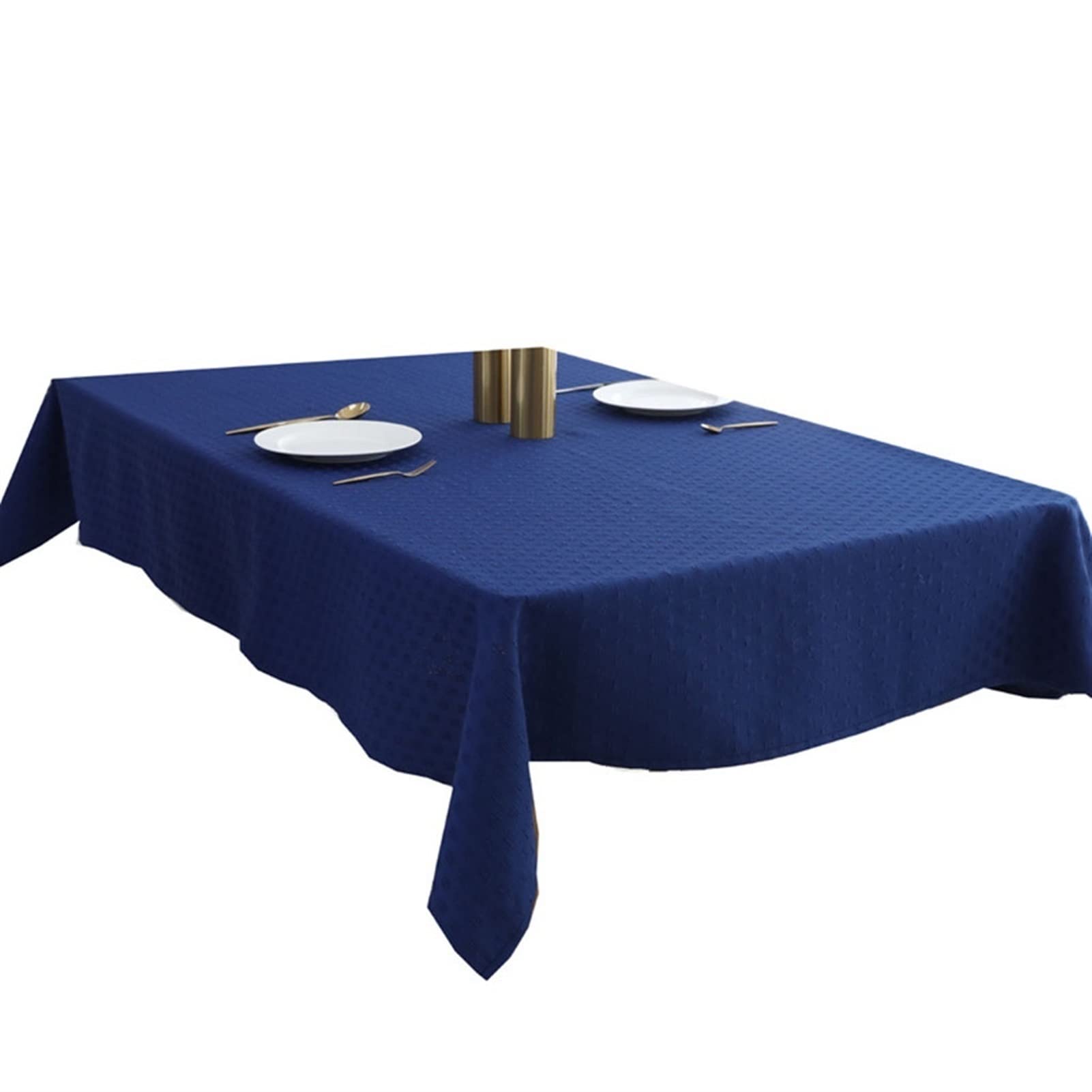 OPFdfhDFH Tablecloths, Tablecloth,Table Cloth,Jacquard Washable Rectangle Polyester Cover for Buffet Banquet Parties Event Holiday Dinner,Navy Blue(140X140cm)