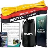 Revity Widerstandsbänder Krafttraining - Fitnessbänder 3er Set mit Trainingsanleitung als PDF und Tragetasche - Klimmzug Bänder aus 100% Naturlatex, Reißfest und Langlebig für Training