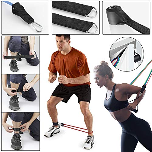 Resistance Bands Set, Donobi 150Lbs Workout Bands for Men Women Fitness,Natural Latex Tension Rope, Resistance Training Exercise Bands,Yoga-Pilates Office Home Gym Workout Fitness Equipment (150) - Thumbnail 7