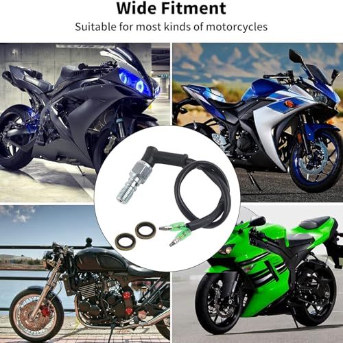 Image of Hydraulic Brake Switch, Universal Motorcycle Rear Set Hydraulic Brake Light Switch with Washers(M10x1.25)