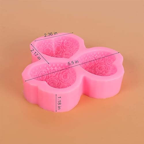 Miniatura 9 de 2 moldes de silicona para jabón con forma de corazón y flores de rosa, para regalo del día de San Valentín