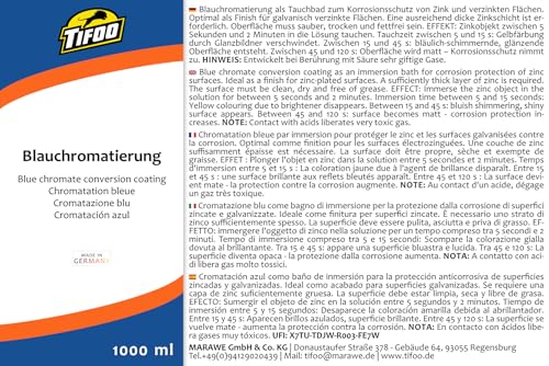 Blauchromatierung/Dickschichtpassivierung (1000 ml), Korrosionsschutz für Zink