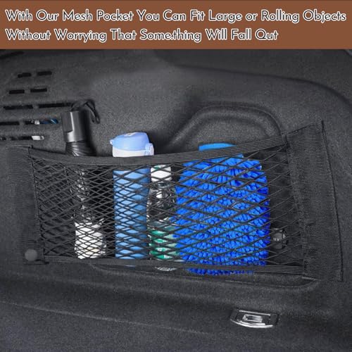 Mauepersu 4 Stück Starke Elastizität Netz Kofferraum Netztasche Auto, 40x25cm Gepäcknetz Erstreckt,Elastischer Rand hält Lasten Fester, Kfz Aufbewahrungsnetz Universal,für universal Auto/SUV aus Nylon
