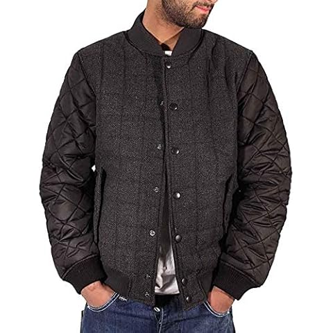 Big Dawg Special Mens Boys Quilted Padded Bomber Varsity Baseball Jacket College (S) Black Cover