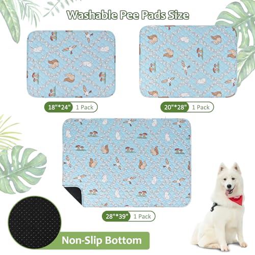 Image of Washable Pee Pads for Dogs, 18'' x 24'' Reusable Puppy Pads, Waterproof Pet Pads for Dog Cat, Absorbing Training Pads, Puppy Potty Pads with Waterproof Bottom (18 inch x 24 inch)