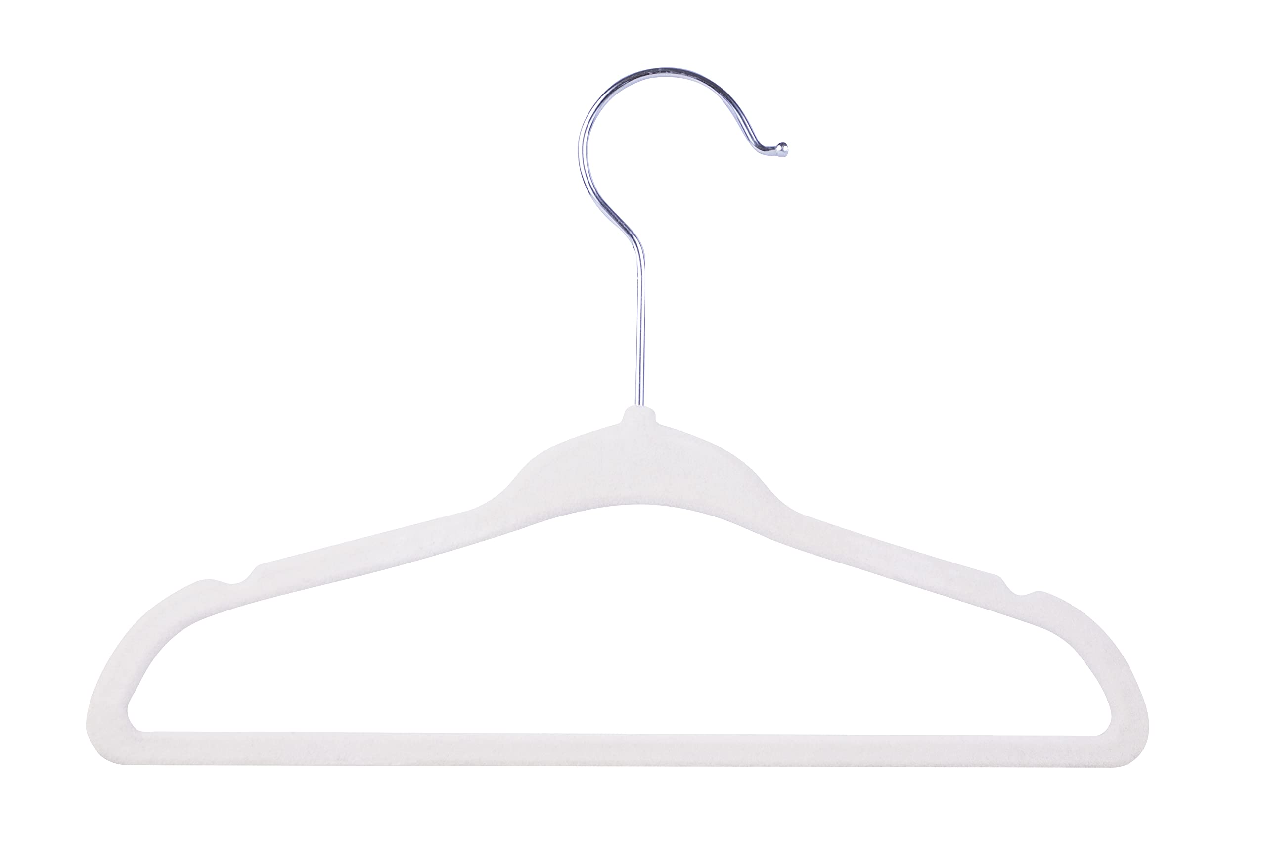 Premium 70 Velvet Hangers Non-Slip Velvet Infant Hanger - Clothes Hangers Velvet Space Saving Clothes Hangers Non Slip Hangers for Coat (White - Ivory, 70)