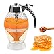 VOSSOT Honigtöpfe, Acryl-Honigspender Honig Sirup Container, Sirupspender Honig-Dosierer, Honig Behälter mit Untersatz Speicher Ständer, zum Servieren von Honig und Sirup, Ohne Tropfen (200 ml)