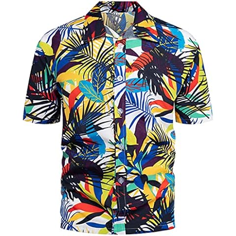 PADOLA Camisa Hawaiana Hombre Manga Corta con Botones Cover