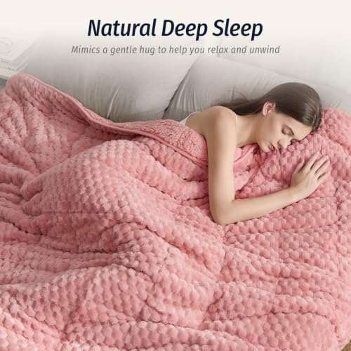 Image of Fleece Weighted Blanket for Adults 60 inch x 80 inch 20lbs Soft Fuzzy Blankets