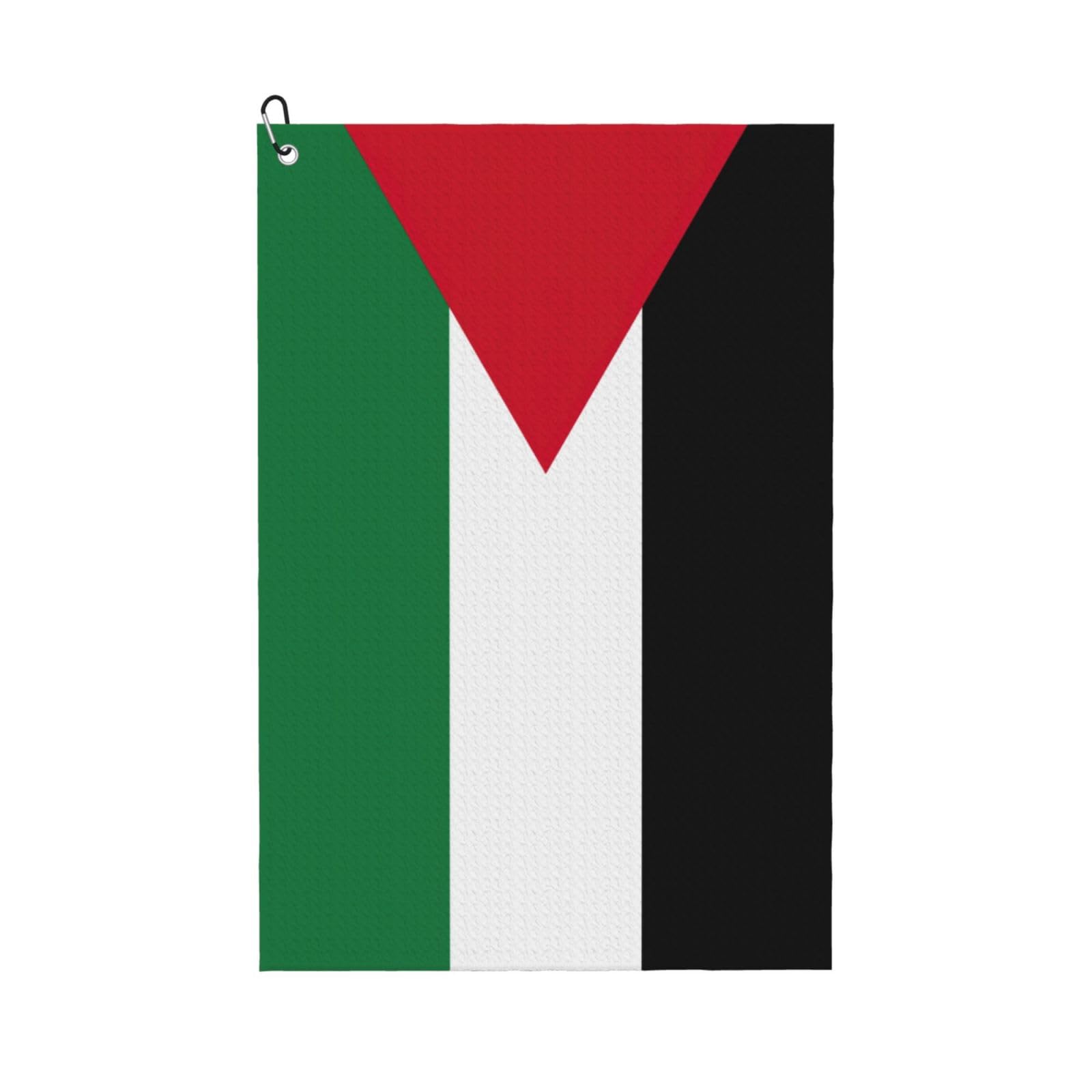 Anceky Palestinian Flag Print Golf Towel 24"X16" Microfiber Golf Cleaning Towel with Carabiner Clip for Golf Bags
