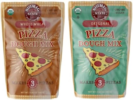 Nutmeg State Pizza Company Organic Pizza Dough Mix- Original and Whole Wheat Bundle- Makes 6 Crusts for Homemade Pizza