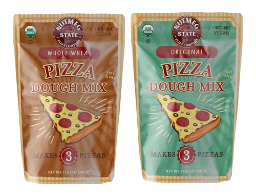 Nutmeg State Pizza Company Organic Pizza Dough Mix- Original And Whole Wheat Bundle- Makes 6 Crusts For Homemade Pizza #TOP25