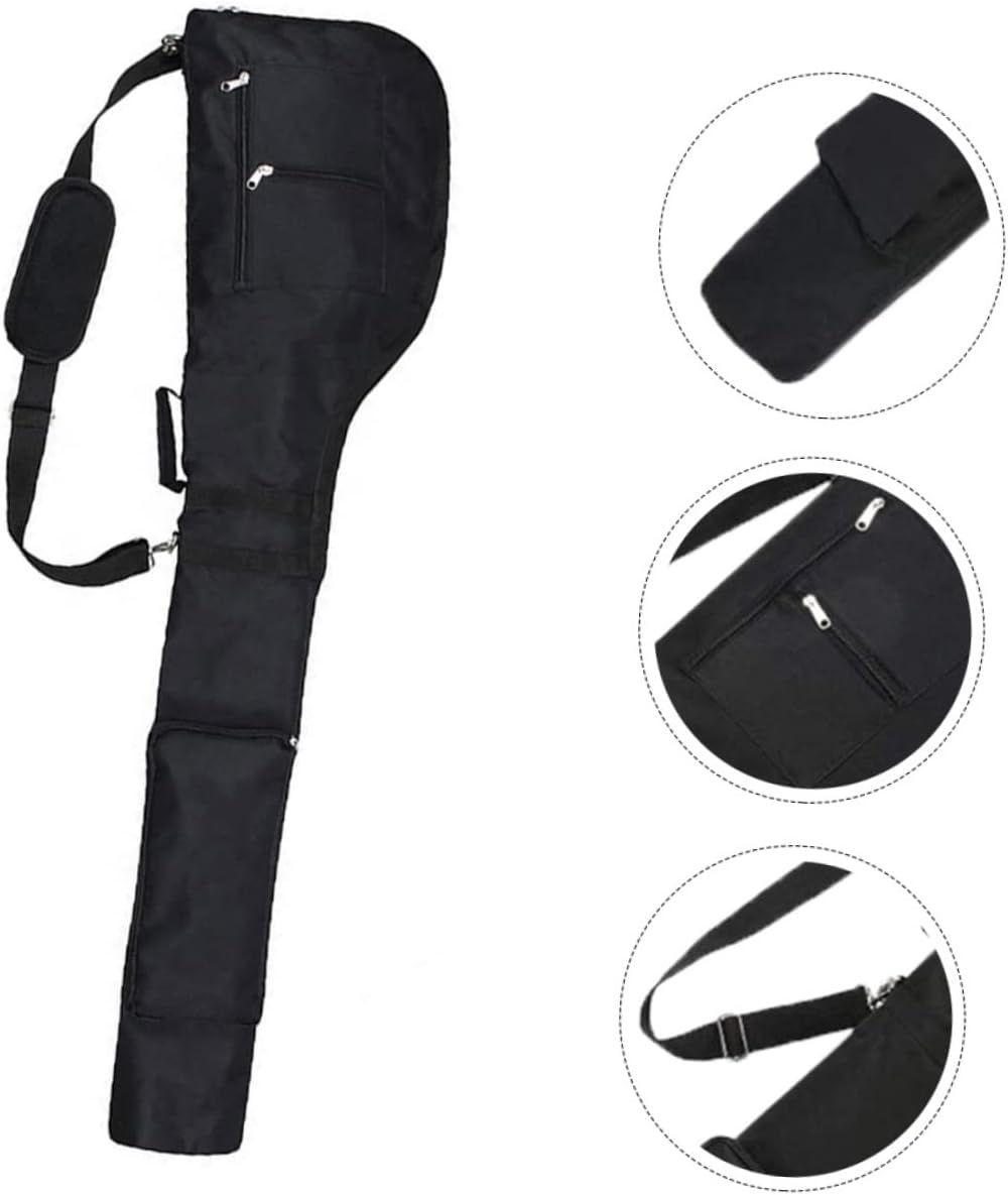 Generic 1pcs Single Shoulder Golf Bag Portable and Lightweight Carrier for Golf Clubs Wear-Resistant Design for Daily Use and Travel Black