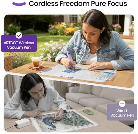 ARTDOT Wireless Vacuum Pen for Diamond Art Kit for Adults, Long-Lasting Electric Pen for Diamond Painting Accessories and Tools — view 3