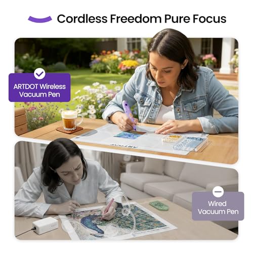Image of ARTDOT Wireless Vacuum Pen for Diamond Art Kit for Adults, Long-Lasting Electric Pen for Diamond Painting Accessories and Tools
