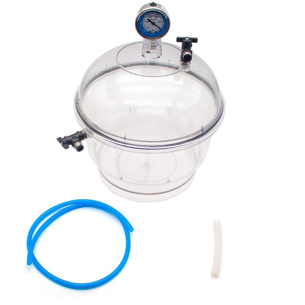 Secador Al Vacío de Plástico de Policarbonato de 150MM, Desecador de Laboratorio, Almacenamiento de Secado Al Vacío, Válvula Doble Con Manómetro