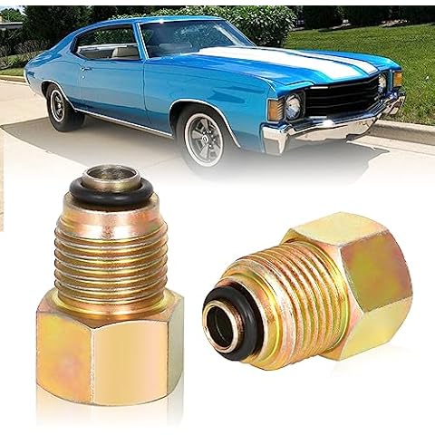 WIKIBB LS Swap Parts Power Steering Line Adapter Fitting Carbon Steel LS Pump To 3/8” Flare Older Style Lines M16-1.5 to 5/8-18 Suitable for Camaro GTO Silverado LS1 LSX LS3 Replacement 605SOL Cover