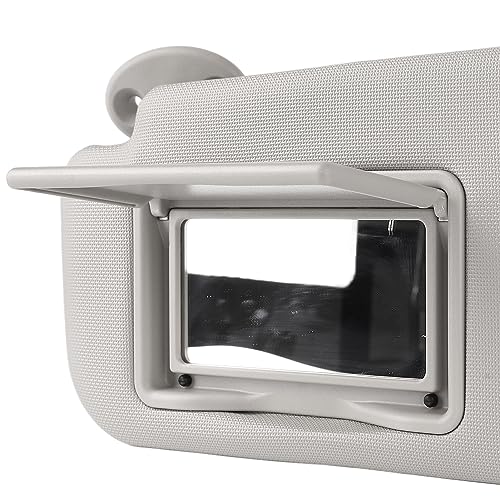 Visiera Parasole per Auto - Grigio in PVC ad Alta Durezza per Lato Guidatore Sinistro con Specchietto di Cortesia, Sostitutiva per E170 E180 2014-2019