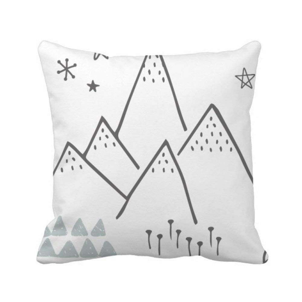 Housse de coussin carrée feuilles d'herbe et étoiles pour canapé