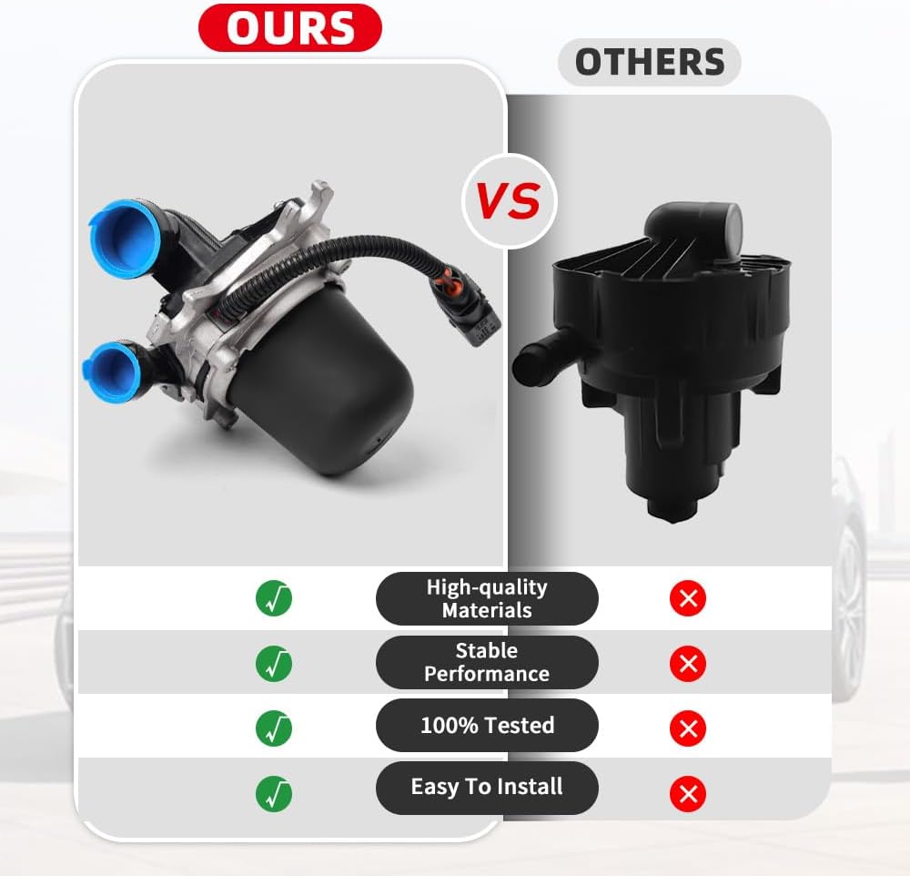 07K131333A Secondary Air Injection Smog Pump - Heavy-Duty Replacement for Volkswagen Golf/Jetta/Passat & Audi RS5, Direct Fit, OE-Compatible