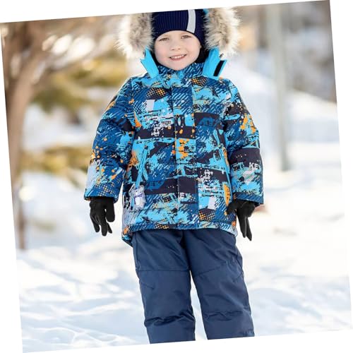 PartyKindom Warm Knit Gloves for Autumn and Winter Full Finger Design for Boys and Ages Lightweight and Washable Black4