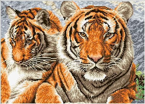 DIAMOND DOTZ DQ10 Intermediate Kit, Colourful, 51.5 x 37cm, Tigers - Image 3