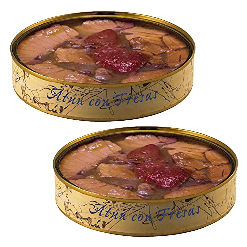 Conserva de Atun con Fresas - Lata de 280 g - Conservas El Ronqueo (Pack de 2 latas)