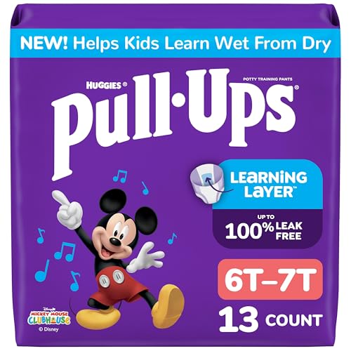 Image of Pull-Ups Boys' Potty Training Pants, Size 6T-7T Training Underwear (55-75 lbs), 13 Count