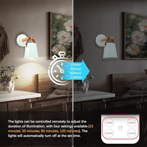 Lámpara de pared LED recargable con mando a distancia y brillo regulable en color negro 6
