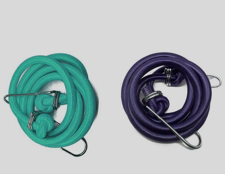 Syaladeu 6 feet (Approx) High Strength Elastic Flat Bungee/Shock Cord Luggage Tying Rope with Steel Hooks (Random Color) Pack of (1)-picture-27