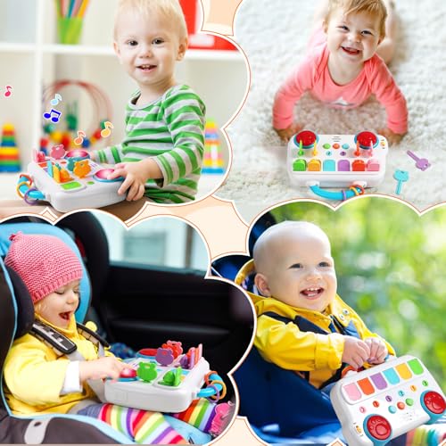 Jouet Bebe 1 an, Jouet Montessori avec 6 Animaux Musique et Lumières Jeux Bebe 1 an Fille Garçon Jeu Eveil Educatif 12 18 Mois Jeu Bebe Anniversaire Cadeau Enfant 1 2 3 An Fille Garcon Jeux et jouets – Image 6