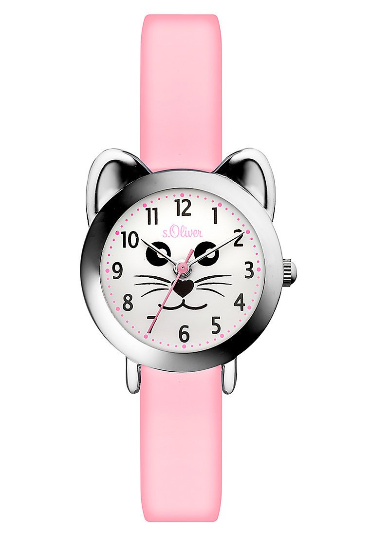 s.Oliver Mädchen Analog Quarz Armbanduhr mit Silikon Armband