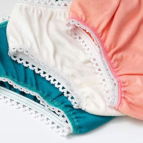 Kit 3 Peças Calcinhas Bebê e Infantil Malha Algodão Antialérgicas Azul Petróleo, Palha e Salmão