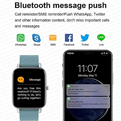 H80 Heren Smart Watch, IP67 Waterdicht 1,69 Inch Touchscreen Hartslag Monitor Sport Fitness Tracker SmartWatch voor iOS Android - Afbeelding 3