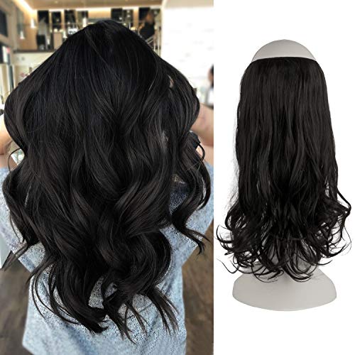 FESHFEN Secrets Hair Extensions, 46 cm Lange Gewellt Haarverlängerungen Invisible Secret Extensions Synthetik Haare Unsichtbarem Extension 1 Tresse Haarteile Cover