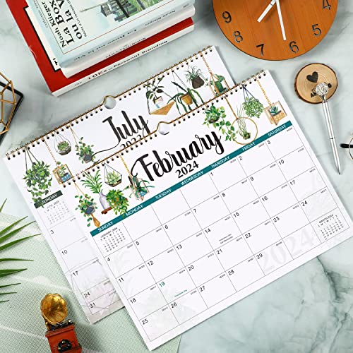 2023-2024 Calendar - Wall Calendar 2023-2024, 18 Months Wall Calendar From Jul 2023 - Dec 2024, 14.8'' X 11.6'', Golden Twin-Wire Binding, Hanging Hook, Julian Dates, Holiday Reminder, Large Ruled Blocks, Premium Thick Paper, Perfect Time Organizer #TOP5