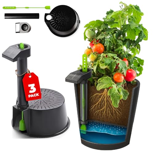GroBucket Self Watering Planter Insert w/LifeTested Technology Water Reservoir & Level Indicator - Turn Any 5-Gal Bucket into a DIY Portable Automatic Container Indoor-Outdoor Garden 3-Pack