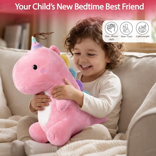 Image of Zest 4 Toyz Soft Toy for Girls (40 cm) Big Size | Cute Stuffed Animal Plush Toy | Baby Toys | Dragon Soft Toy Cuddly Teddy Bear for Kids | Birthday Gift for Girls - Pink